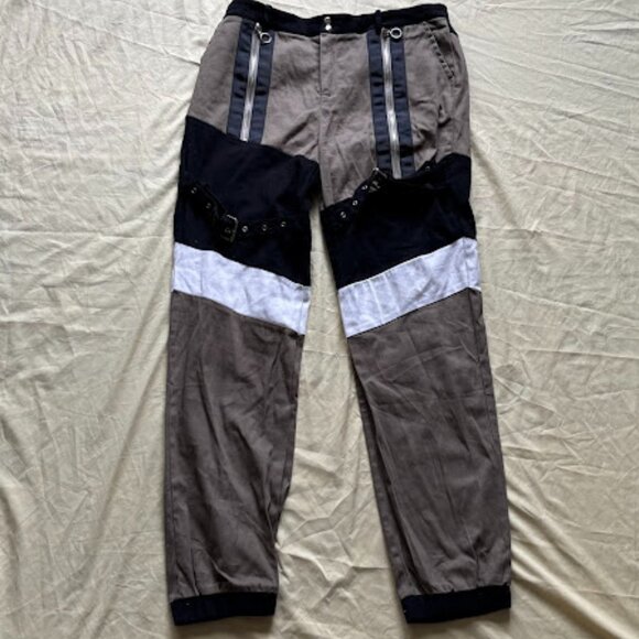 Fashion Nova | Colorblock Utility Jogger Pants | Black/Gray/White | Size XL - Picture 1 of 4